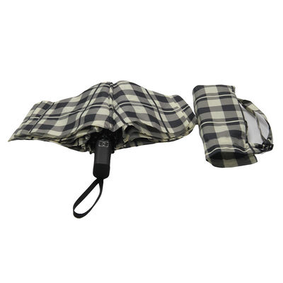 Czarno-biała siatka 8 mm metalowy wałek Trzy składane parasole Automatyczne otwieranie i zamykanie