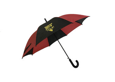 Reklama Automatycznie otwierany parasol parasolowy Hak plastikowy uchwyt czarny z czerwonym